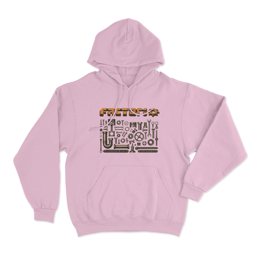Factorio Factory Parts Unisex Hoodie Pink Factorio Factory Parts Unisex Hoodie Pink