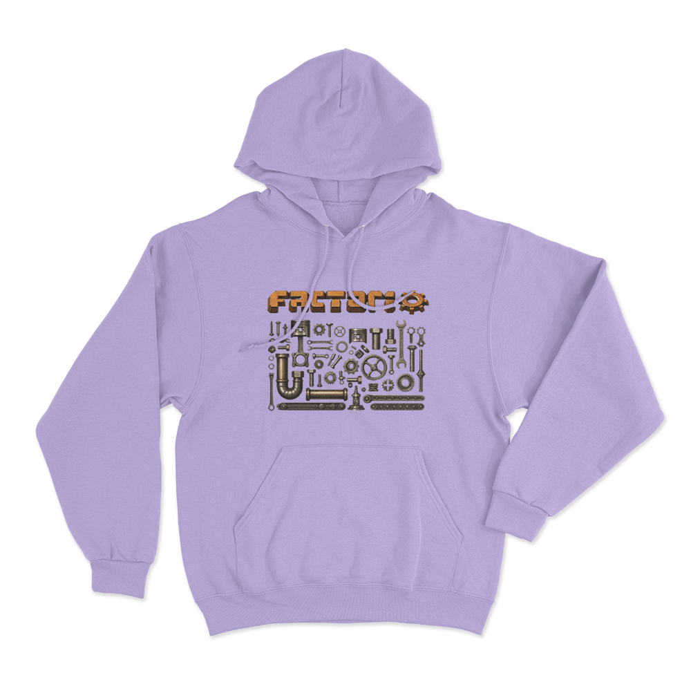 Factorio Factory Parts Unisex Hoodie Purple Factorio Factory Parts Unisex Hoodie Purple