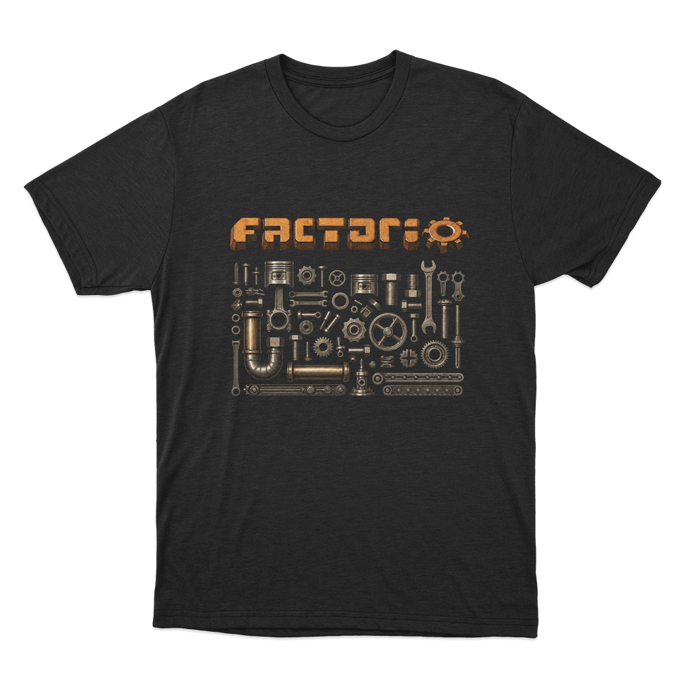 Factorio Factory Parts Unisex T Shirt Black Factorio Factory Parts Unisex T Shirt Black