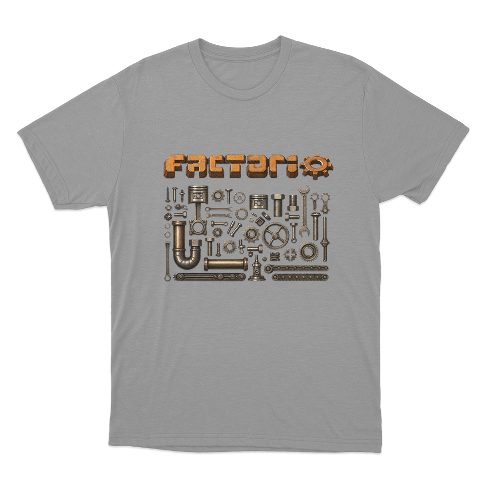 Factorio Factory Parts Unisex T Shirt Grey Factorio Factory Parts Unisex T Shirt Grey