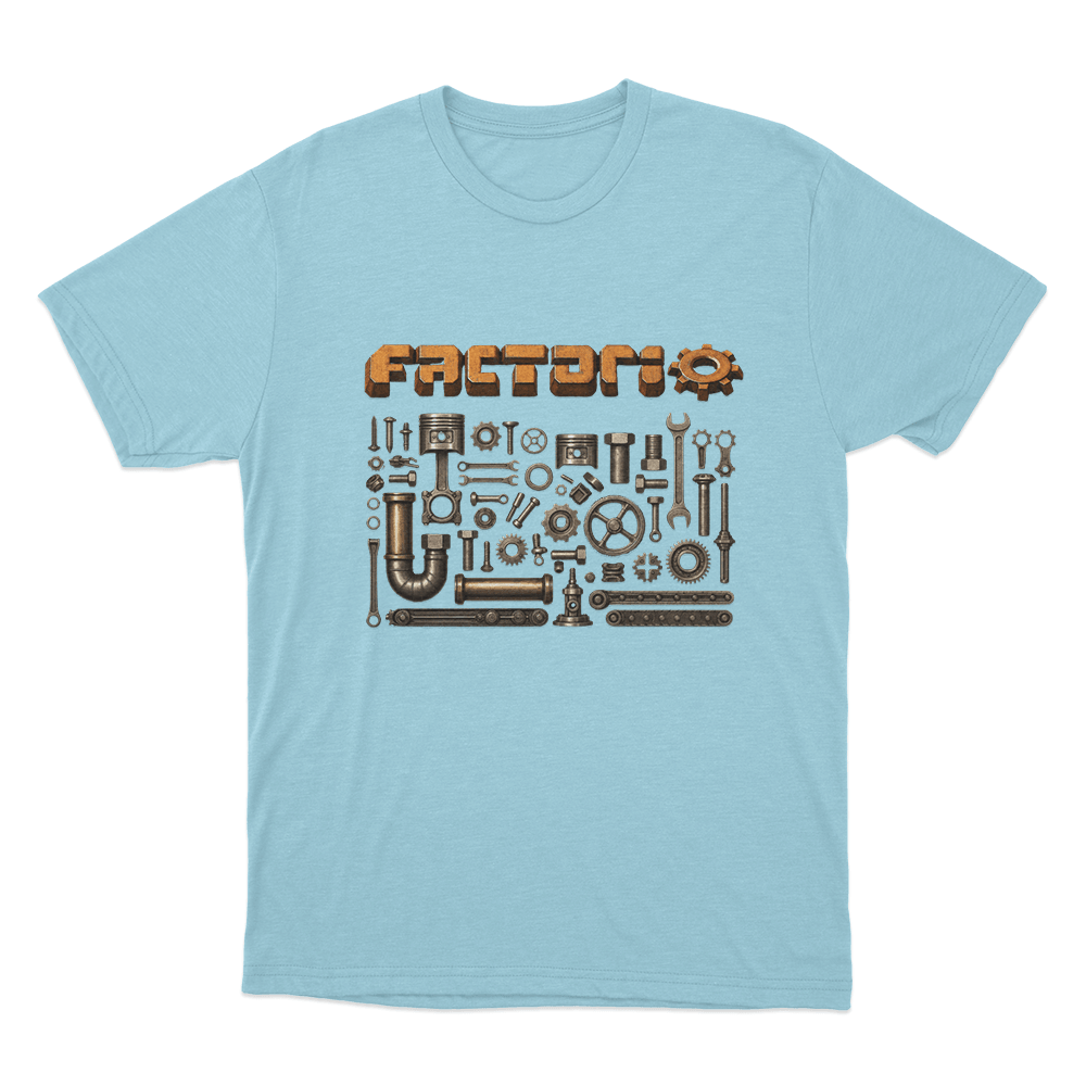Factorio Factory Parts Unisex T Shirt Sky Blue Factorio Factory Parts Unisex T Shirt Sky Blue