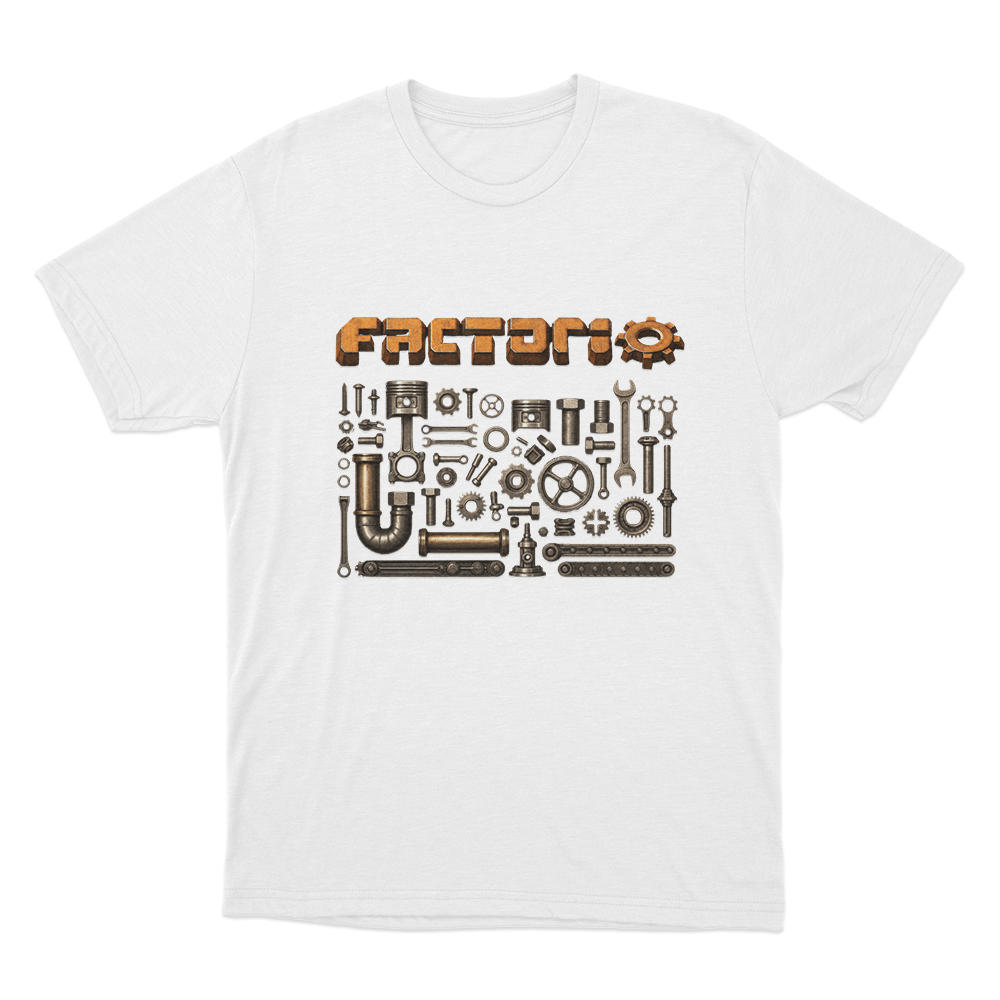 Factorio Factory Parts Unisex T Shirt White Factorio Factory Parts Unisex T Shirt White