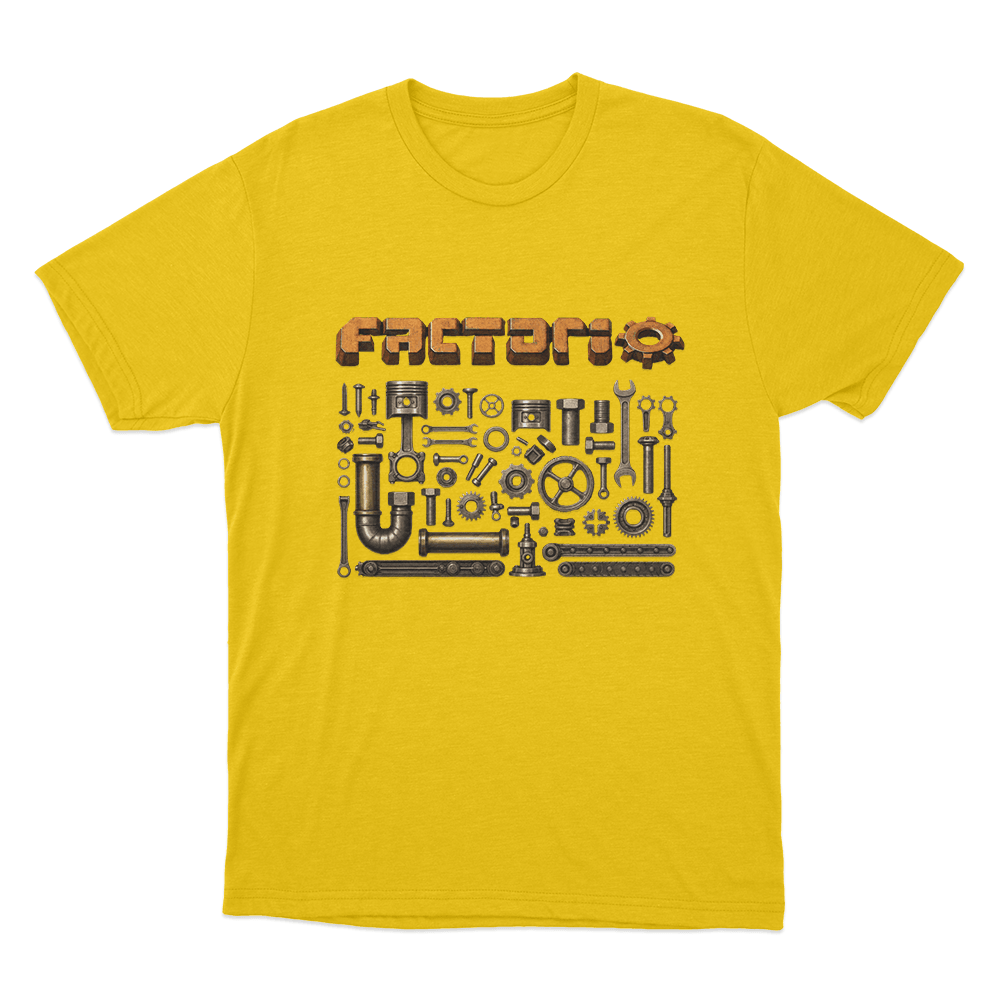 Factorio Factory Parts Unisex T Shirt Yellow Factorio Factory Parts Unisex T Shirt Yellow