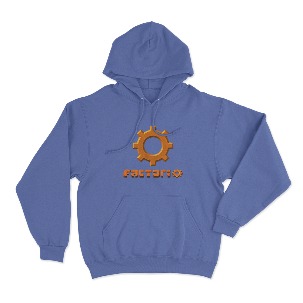 Factorio Gear Unisex Hoodie Blue Factorio Gear Unisex Hoodie Blue