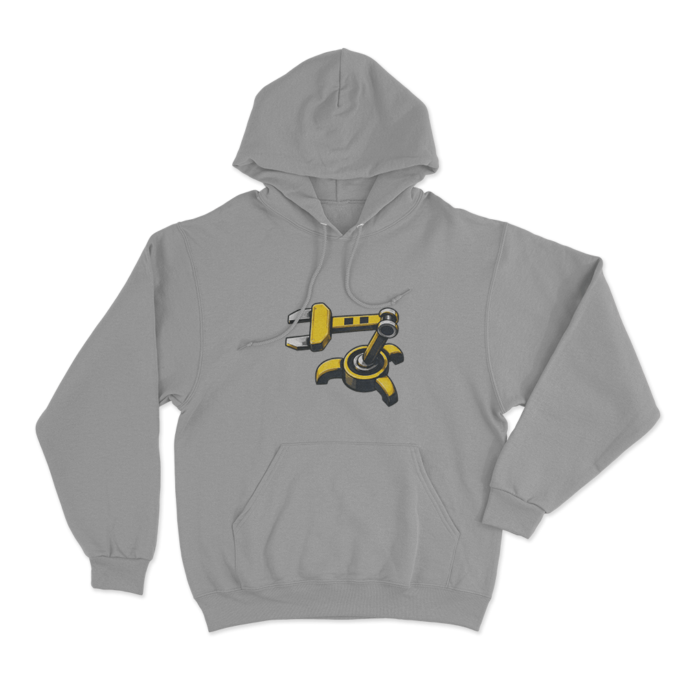 Factorio Inserter Unisex Hoodie Grey Factorio Inserter Unisex Hoodie Grey