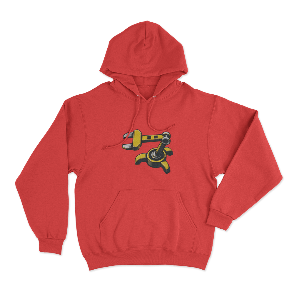 Factorio Inserter Unisex Hoodie Red Factorio Inserter Unisex Hoodie Red