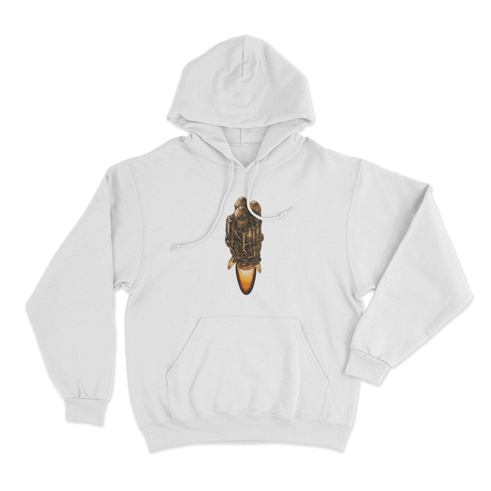 Factorio Rocket Unisex Hoodie White Factorio Rocket Unisex Hoodie White